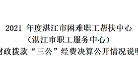 2021湛江市困难职工帮扶中心（湛江市职工服务中心）财政拨款“三公”经费决算公开情况说明