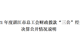 2021湛江市总工会财政拨款“三公”经费决算公开情况说明