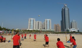 省地质四队开展沙滩排球活动