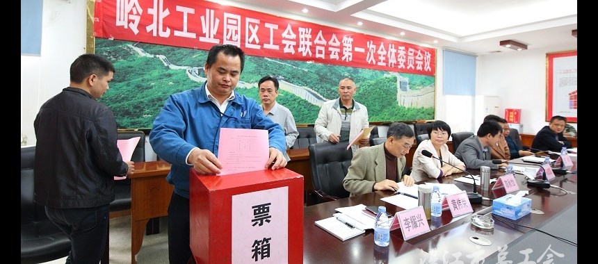 遂溪县岭北镇工业园区工会联合会成立