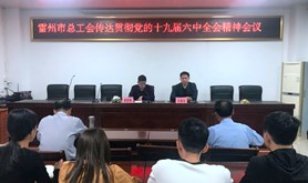 雷州市总工会召开传达贯彻党的十九届六中全会精神会议