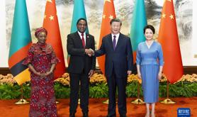 习近平同赞比亚总统希奇莱马会谈