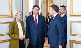 习近平同法国总统马克龙、欧盟委员会主席冯德莱恩举行中法欧领导人三方会晤