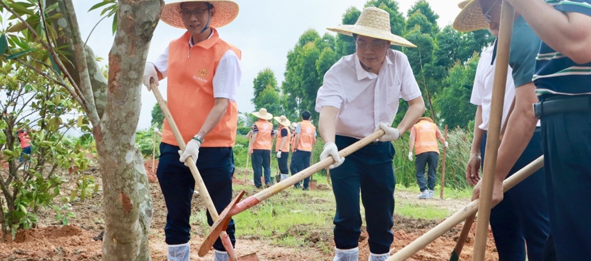 同植工会林，共建绿美家——湛江市总工会与坡头区总工会开展植树绿化活动